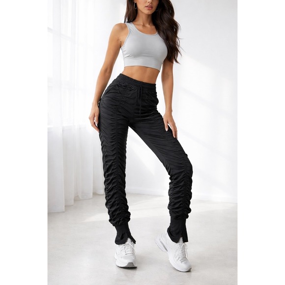 Agogie Pants - AGOGIE Women Black Wearable +40 Resistance Band Training Workout Crossfit Medium